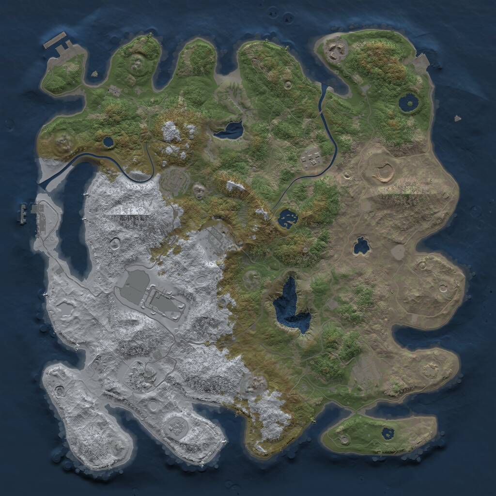 Rust Map: Procedural Map, Size: 4000, Seed: 1278237642, 15 Monuments