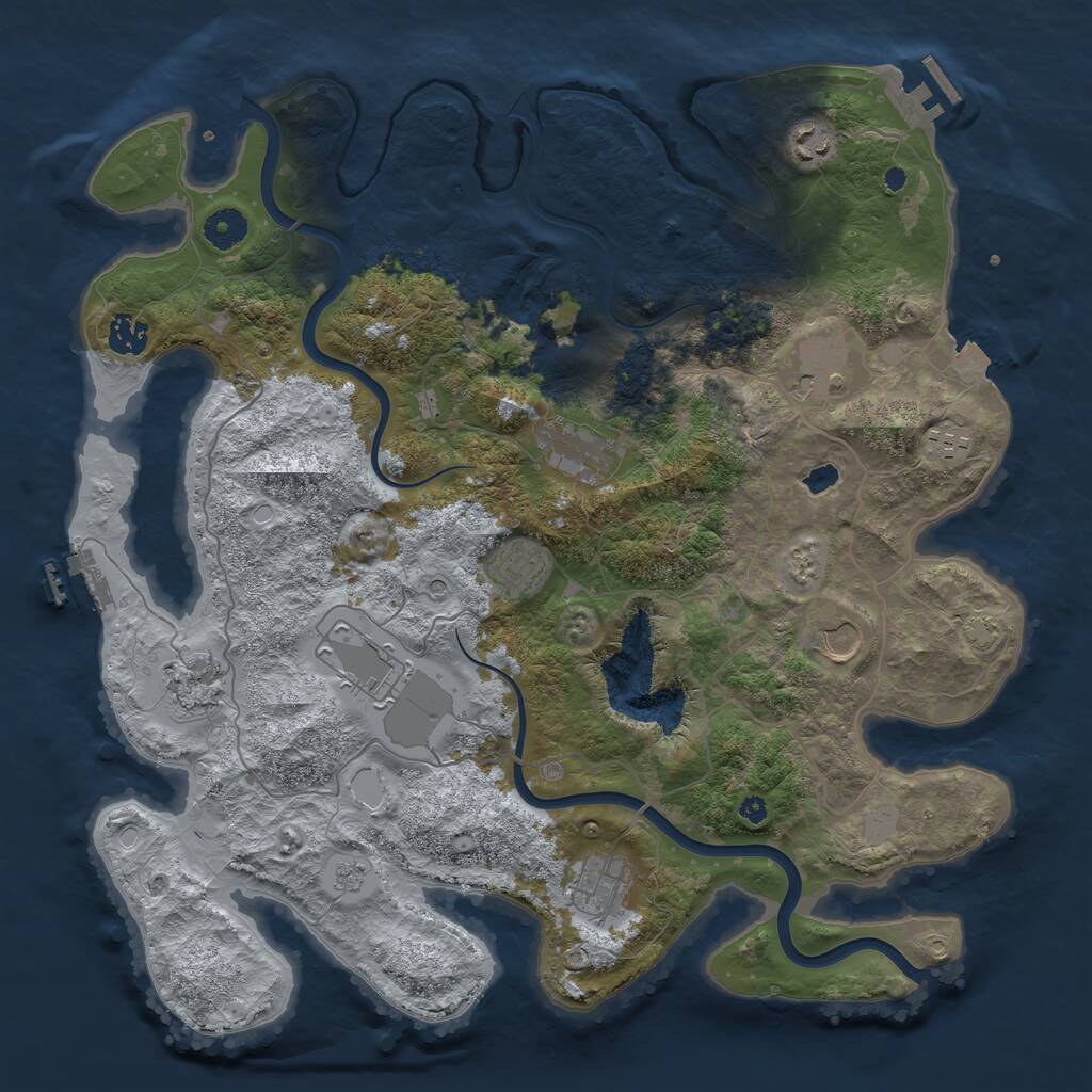 Rust Map: Procedural Map, Size: 4000, Seed: 1278237642, 16 Monuments