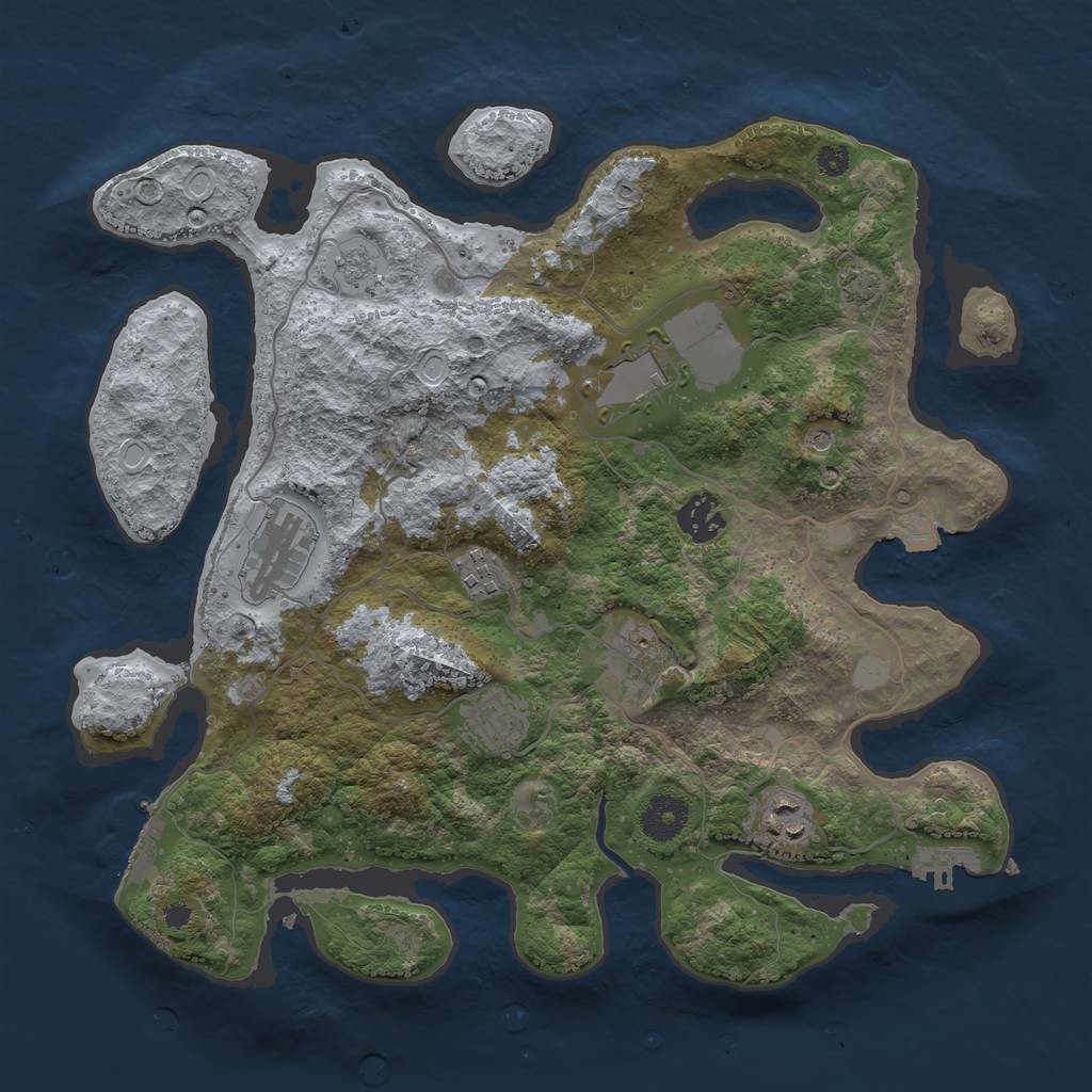 Rust Map: Procedural Map, Size: 3500, Seed: 2115957970, 15 Monuments