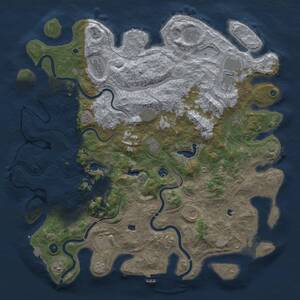 Thumbnail Rust Map: Procedural Map, Size: 4900, Seed: 1, 16 Monuments