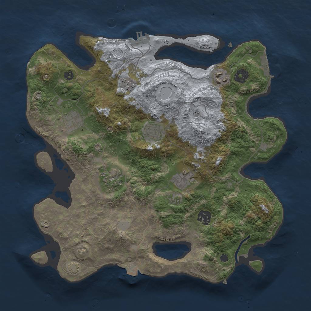 Rust Map: Procedural Map, Size: 3287, Seed: 80271, 14 Monuments