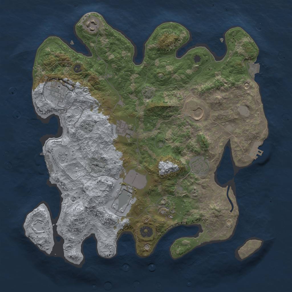 Rust Map: Procedural Map, Size: 3500, Seed: 1988810044, 15 Monuments