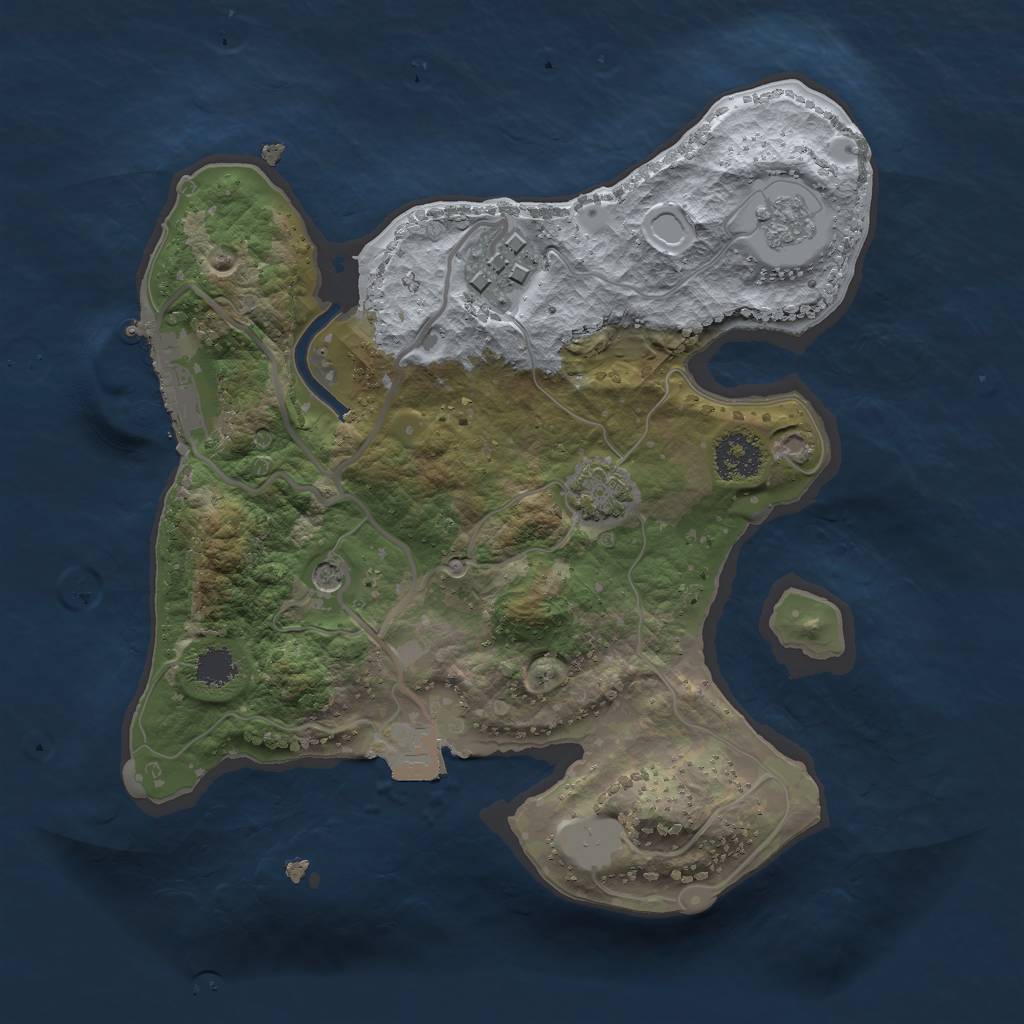 Rust Map: Procedural Map, Size: 2200, Seed: 1824679129, 8 Monuments