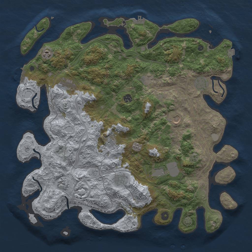 Rust Map: Procedural Map, Size: 4500, Seed: 323865, 19 Monuments