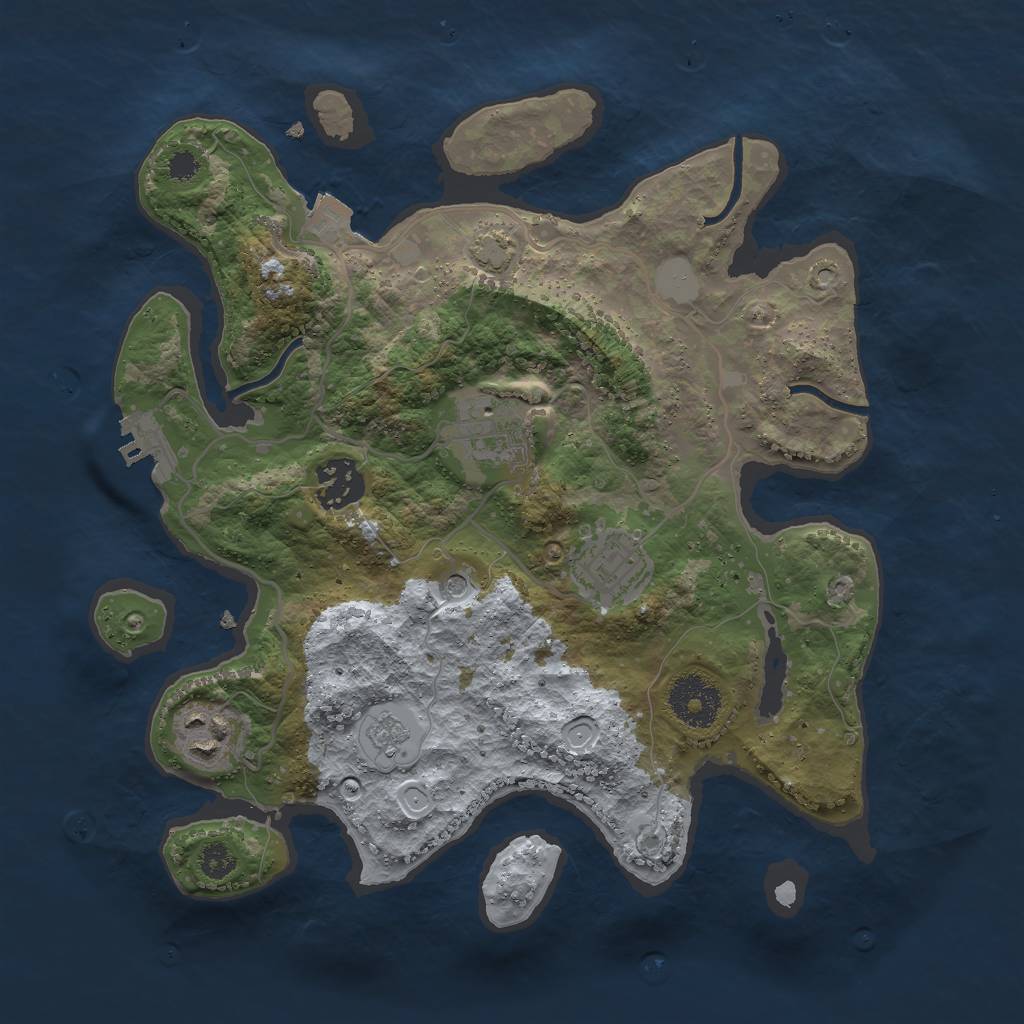Rust Map: Procedural Map, Size: 3000, Seed: 50008648, 11 Monuments
