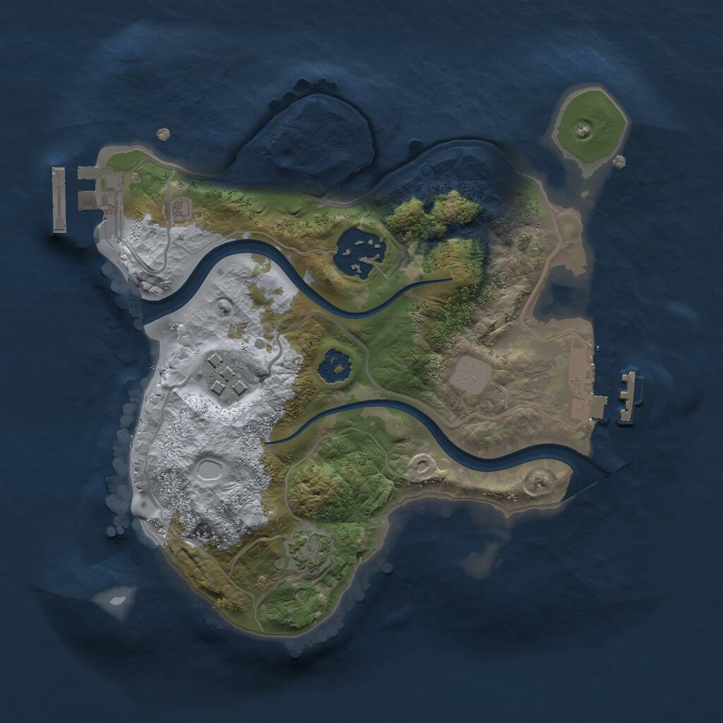 Rust Map: Procedural Map, Size: 2200, Seed: 1142663220, 6 Monuments