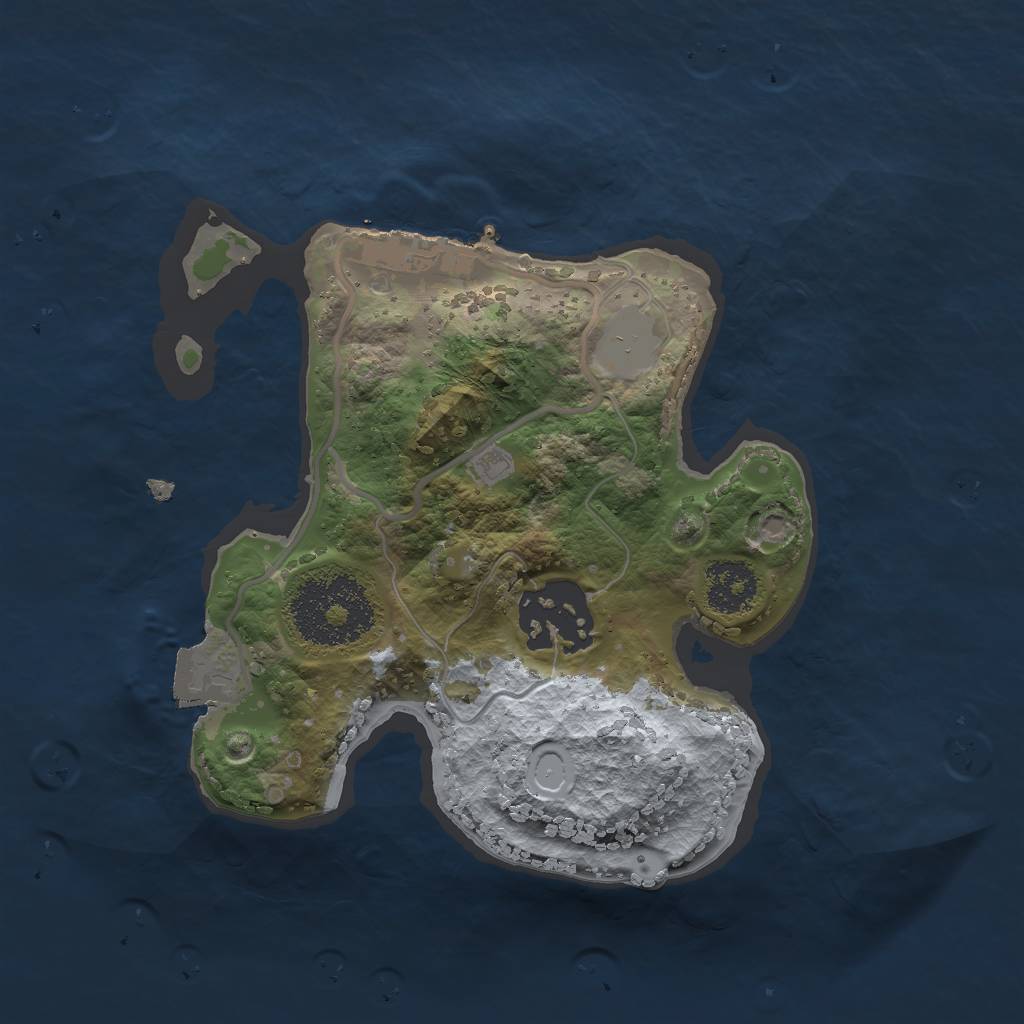 Rust Map: Procedural Map, Size: 2000, Seed: 1074499071, 5 Monuments