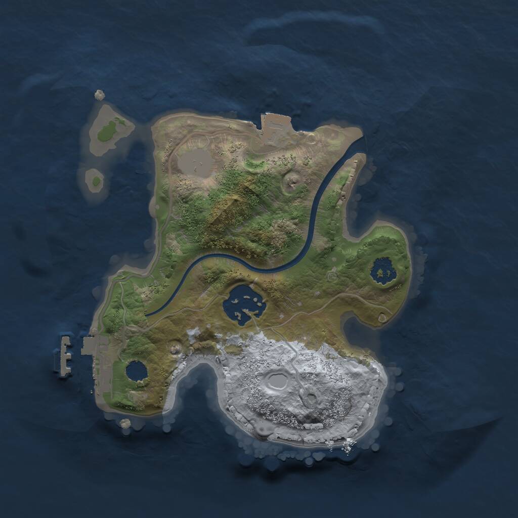 Rust Map: Procedural Map, Size: 2000, Seed: 1074499071, 3 Monuments