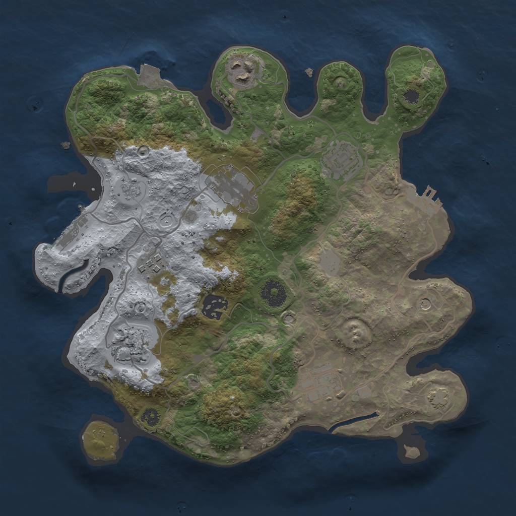 Rust Map: Procedural Map, Size: 3000, Seed: 771359228, 15 Monuments