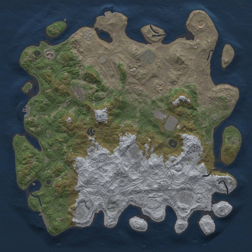 Rust Map: Procedural Map, Size: 4500, Seed: 6213, 19 Monuments