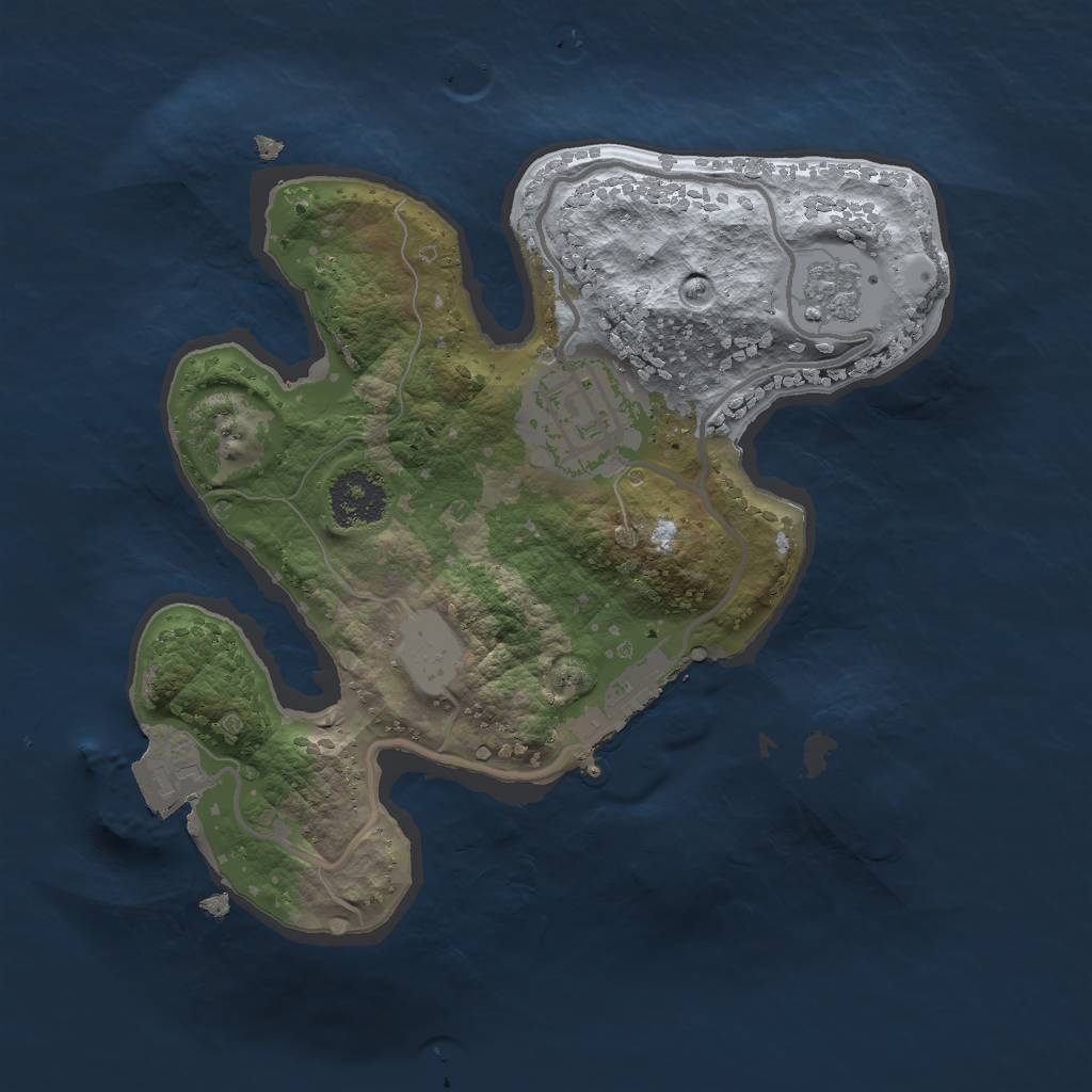 Rust Map: Procedural Map, Size: 2000, Seed: 1278, 6 Monuments