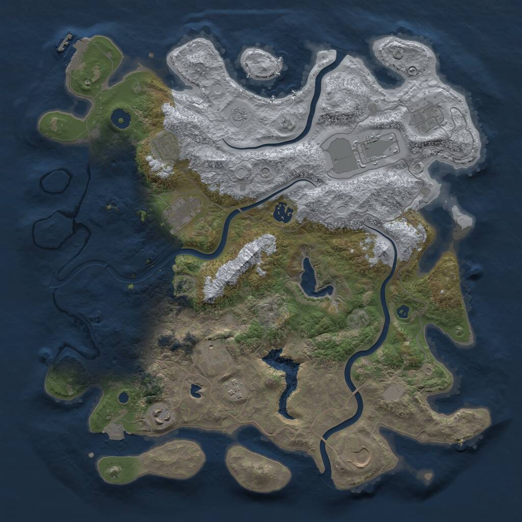 Rust Map: Procedural Map, Size: 4000, Seed: 551304530, 14 Monuments