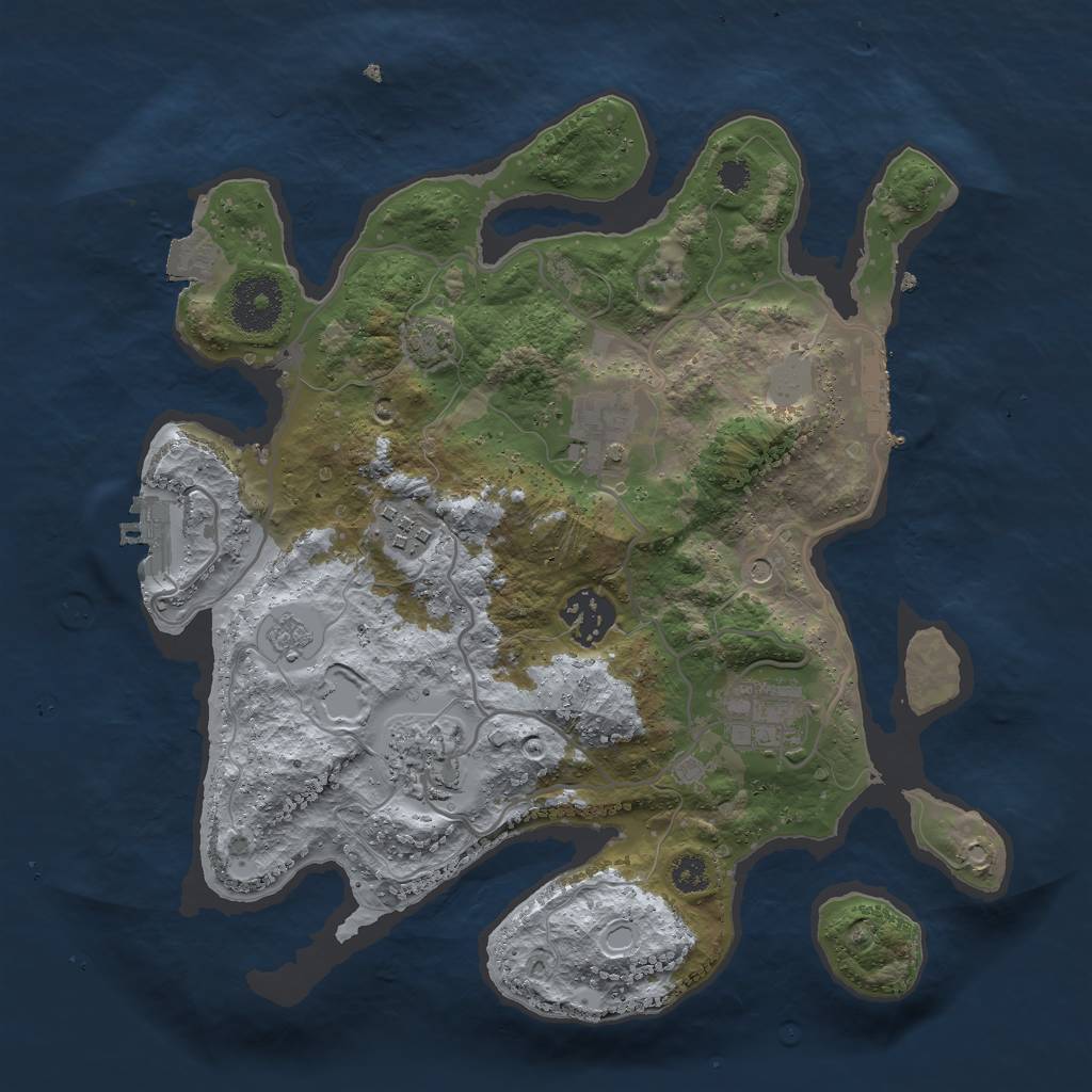 Rust Map: Procedural Map, Size: 3000, Seed: 7425960, 13 Monuments