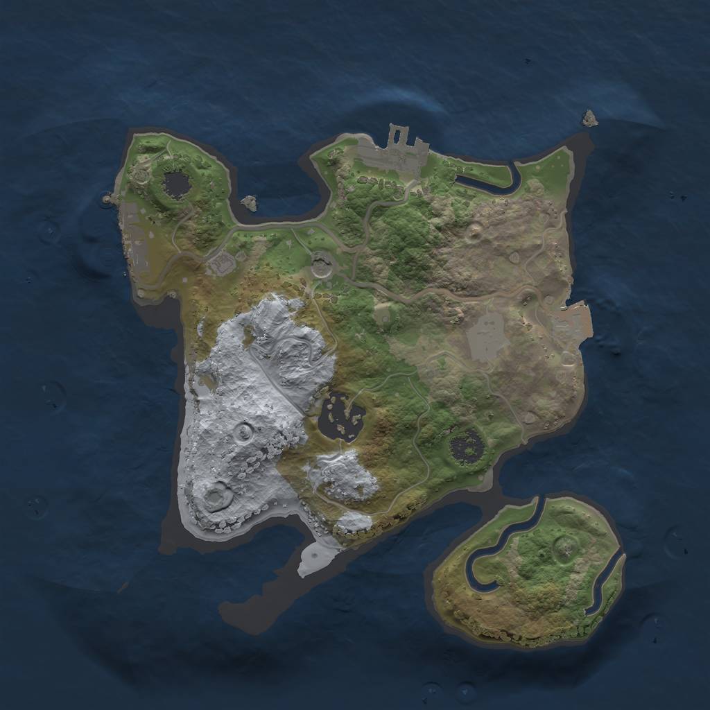 Rust Map: Procedural Map, Size: 2200, Seed: 7425960, 7 Monuments