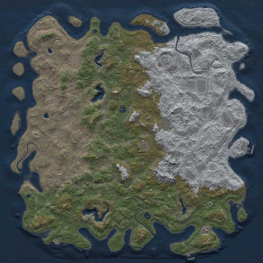 Rust Map: Procedural Map, Size: 6000, Seed: 90009000, 17 Monuments