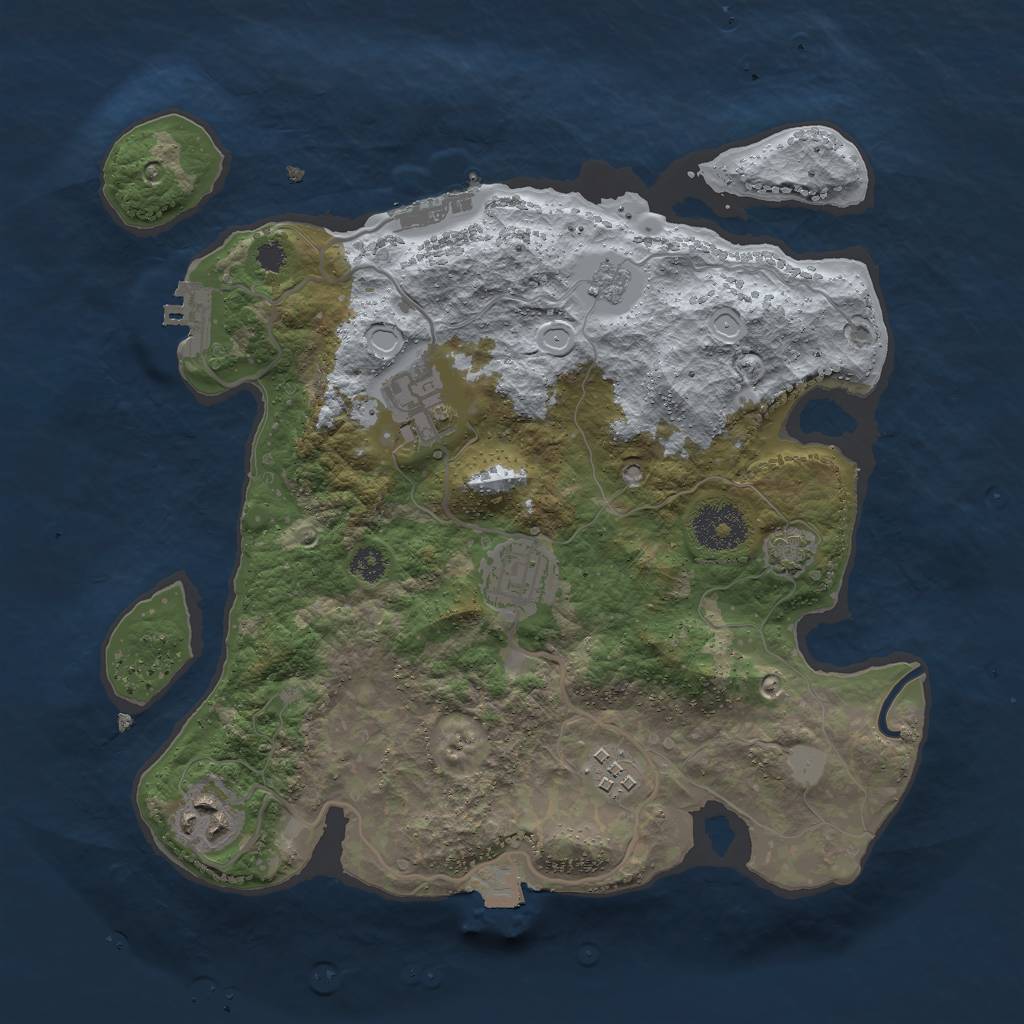 Rust Map: Procedural Map, Size: 3000, Seed: 11010110, 11 Monuments