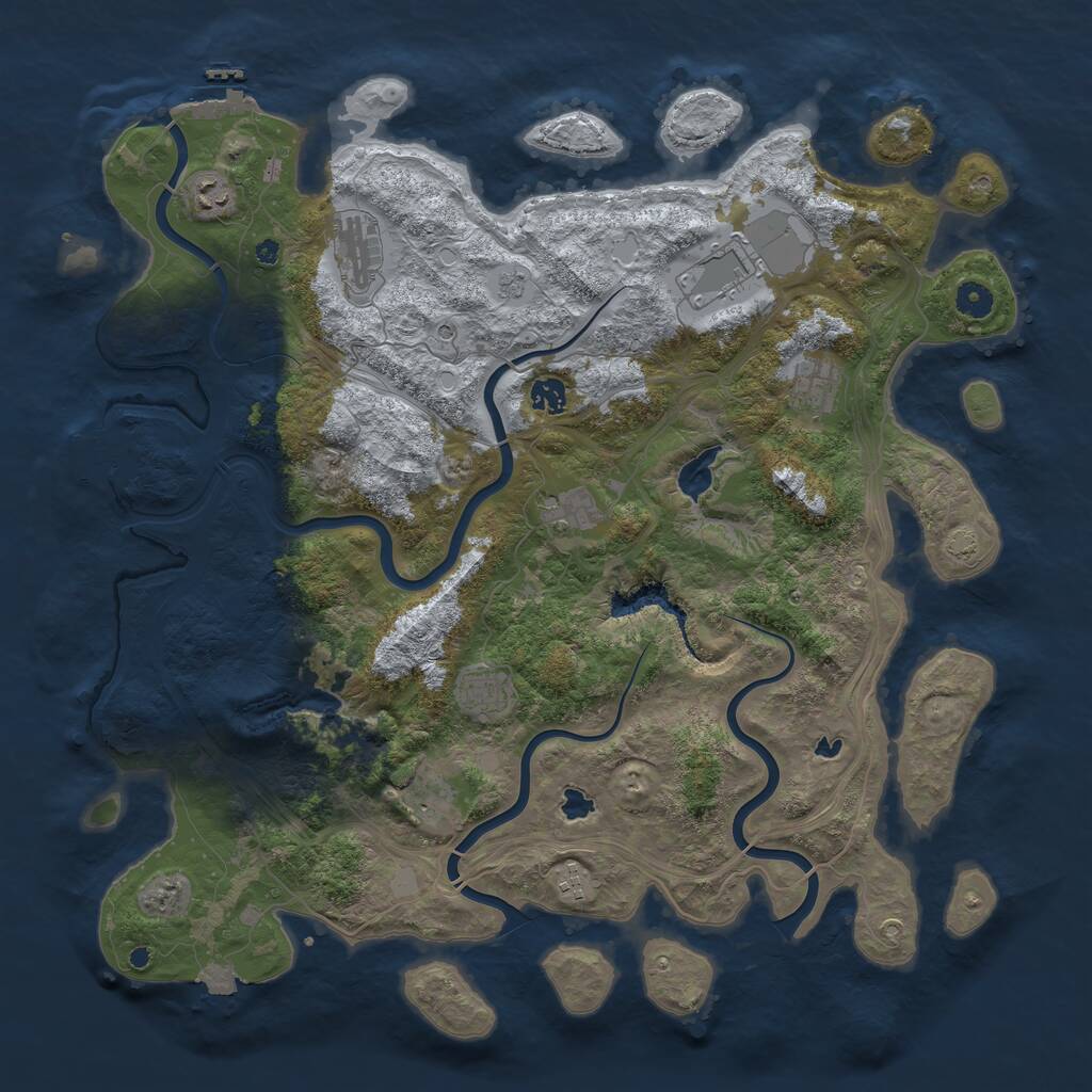 Rust Map: Procedural Map, Size: 4500, Seed: 112866525, 15 Monuments