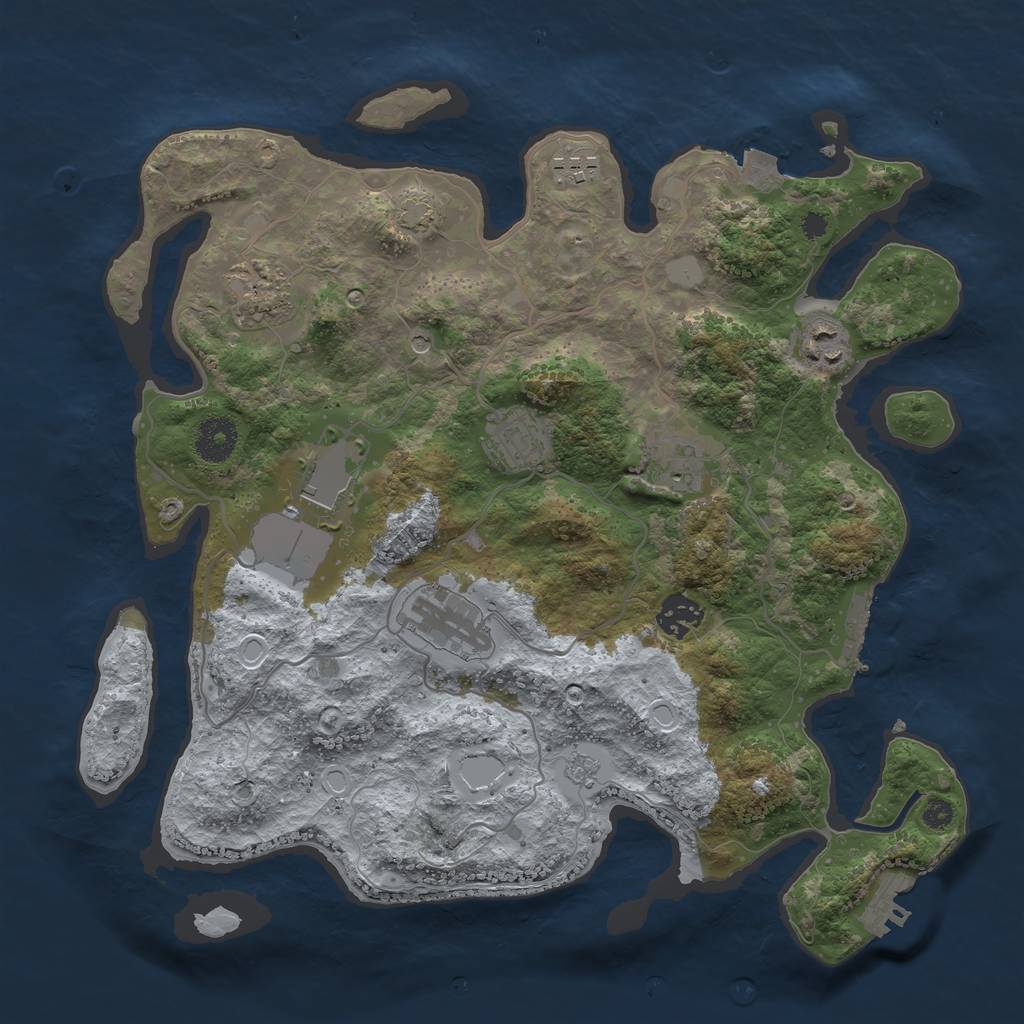 Rust Map: Procedural Map, Size: 3500, Seed: 1903322148, 16 Monuments