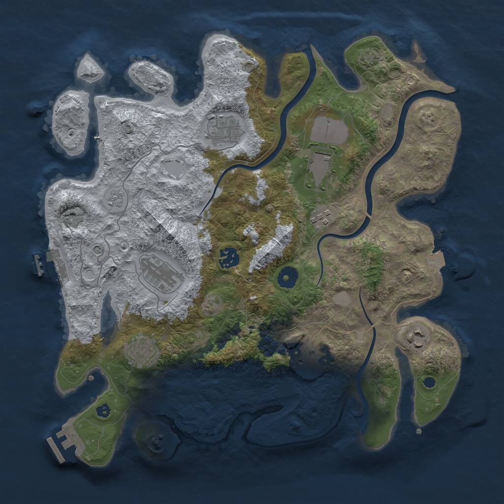 Rust Map: Procedural Map, Size: 3600, Seed: 11302, 14 Monuments