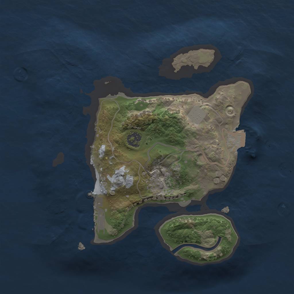 Rust Map: Procedural Map, Size: 2000, Seed: 72686, 4 Monuments