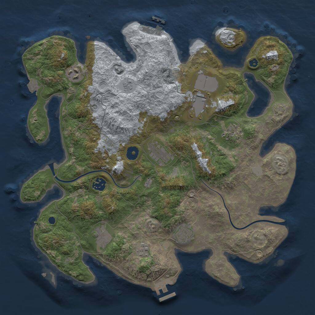 Rust Map: Procedural Map, Size: 3650, Seed: 75087508, 14 Monuments