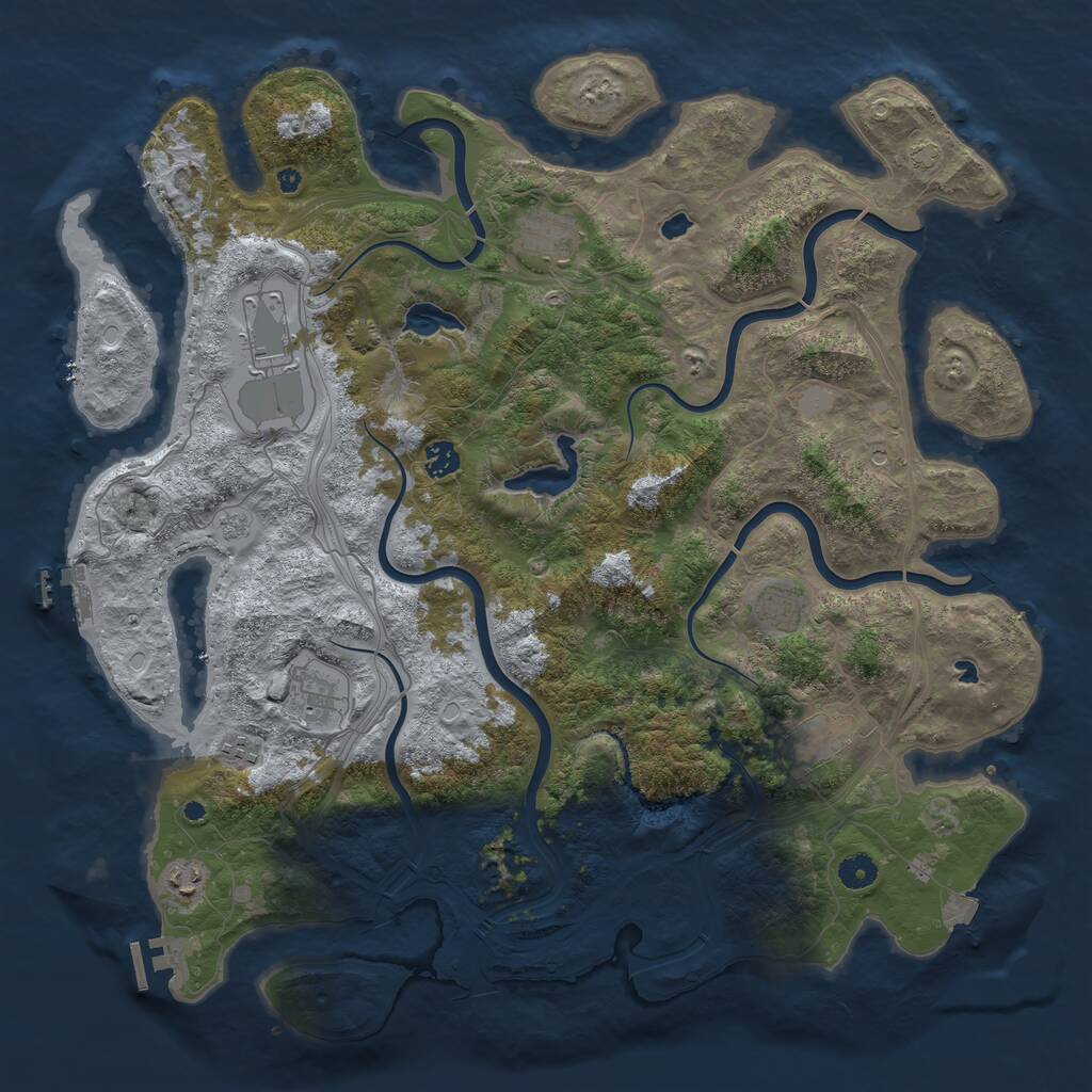 Rust Map: Procedural Map, Size: 4500, Seed: 72686, 14 Monuments