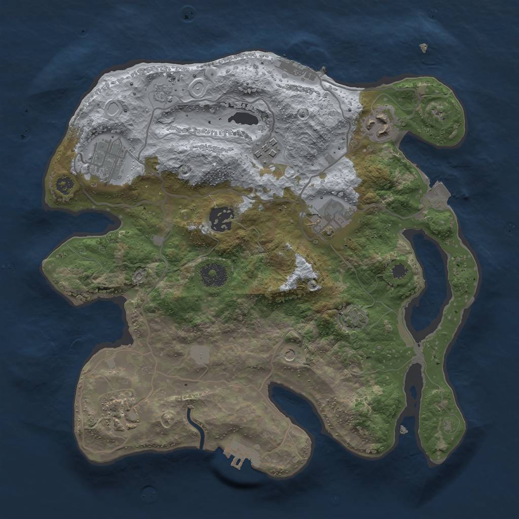 Rust Map: Procedural Map, Size: 3000, Seed: 1879256, 14 Monuments