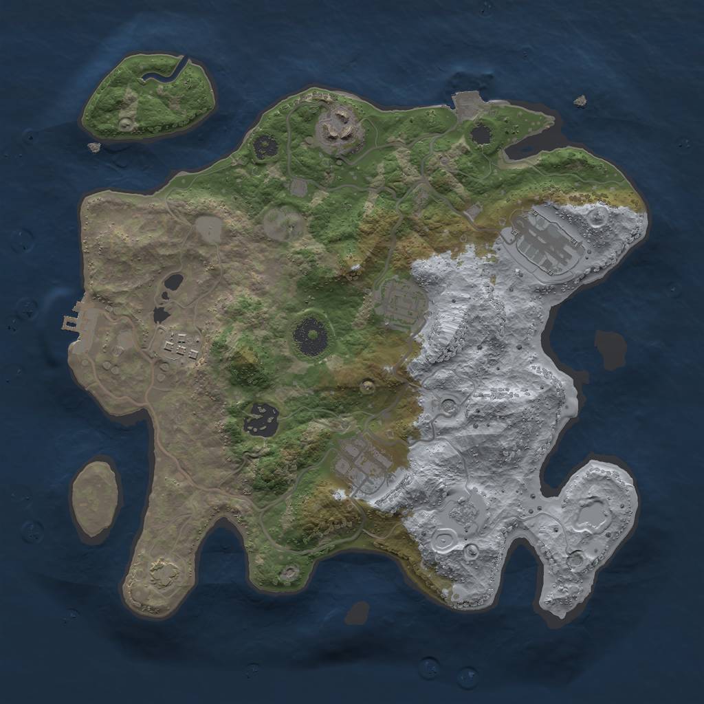 Rust Map: Procedural Map, Size: 3000, Seed: 1862948660, 13 Monuments