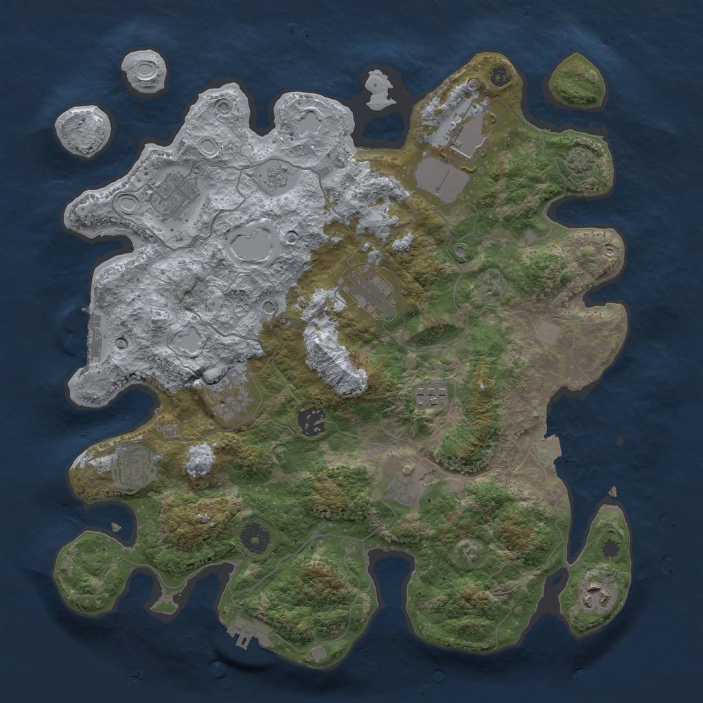 Rust Map: Procedural Map, Size: 3600, Seed: 1522546112, 17 Monuments