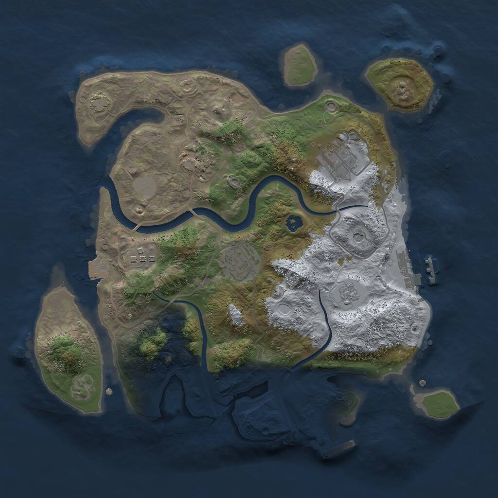 Rust Map: Procedural Map, Size: 3000, Seed: 1541286317, 10 Monuments