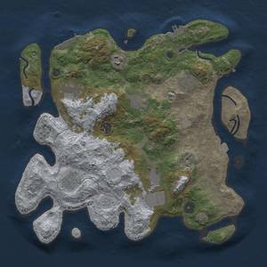 Thumbnail Rust Map: Procedural Map, Size: 3500, Seed: 1905683329, 16 Monuments