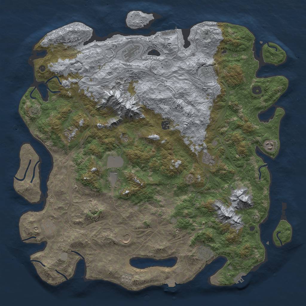 Rust Map: Procedural Map, Size: 5000, Seed: 356757024, 19 Monuments