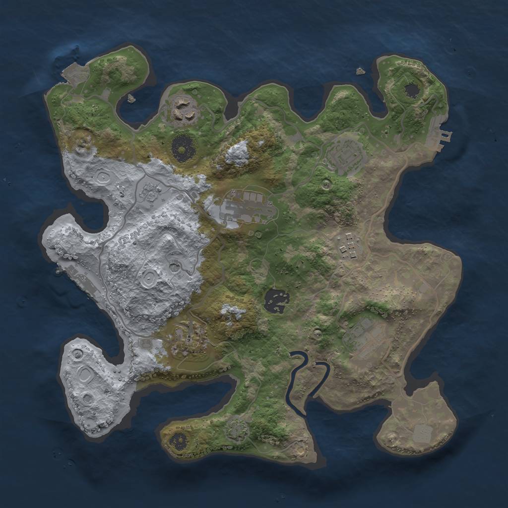 Rust Map: Procedural Map, Size: 3000, Seed: 1014663902, 15 Monuments