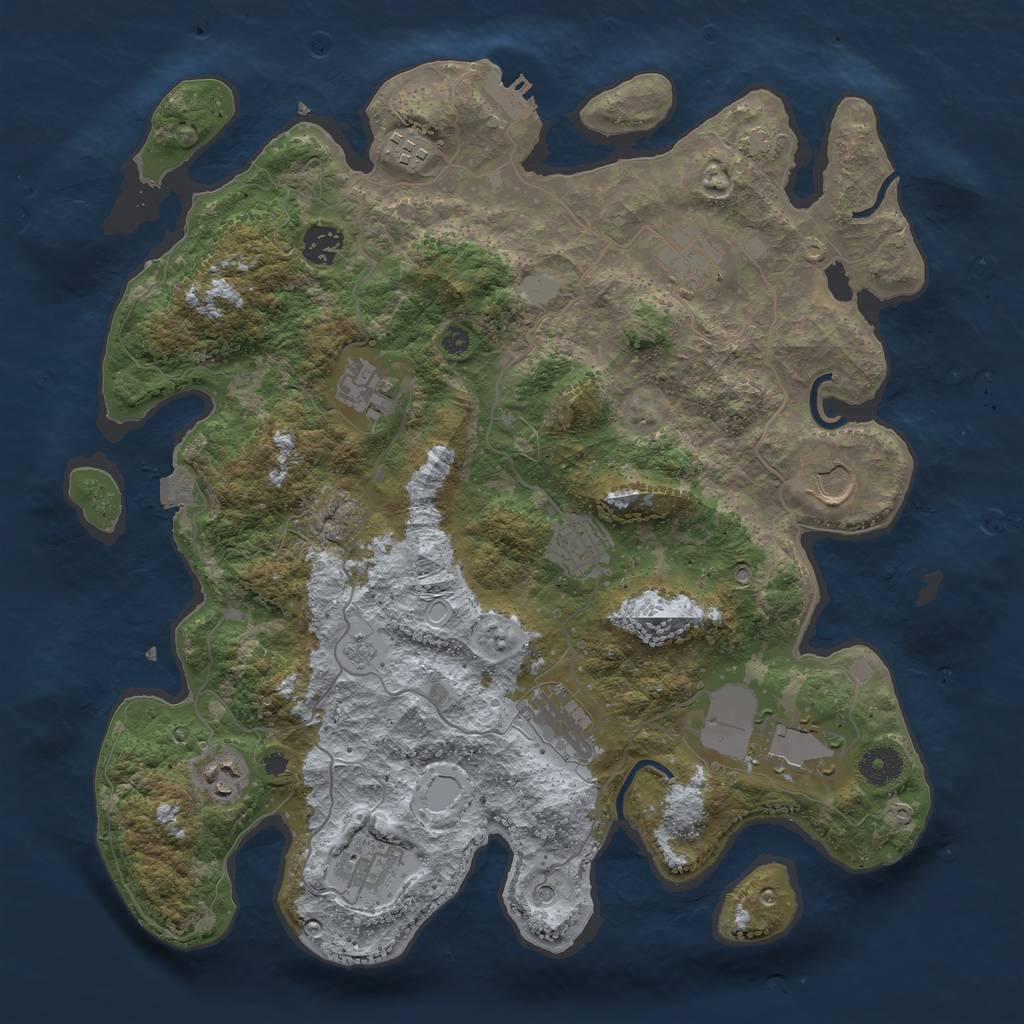 Rust Map: Procedural Map, Size: 3800, Seed: 46741746, 17 Monuments