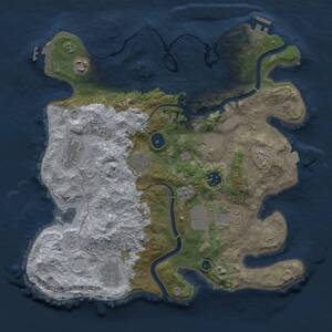 Thumbnail Rust Map: Procedural Map, Size: 3500, Seed: 1122491175, 14 Monuments
