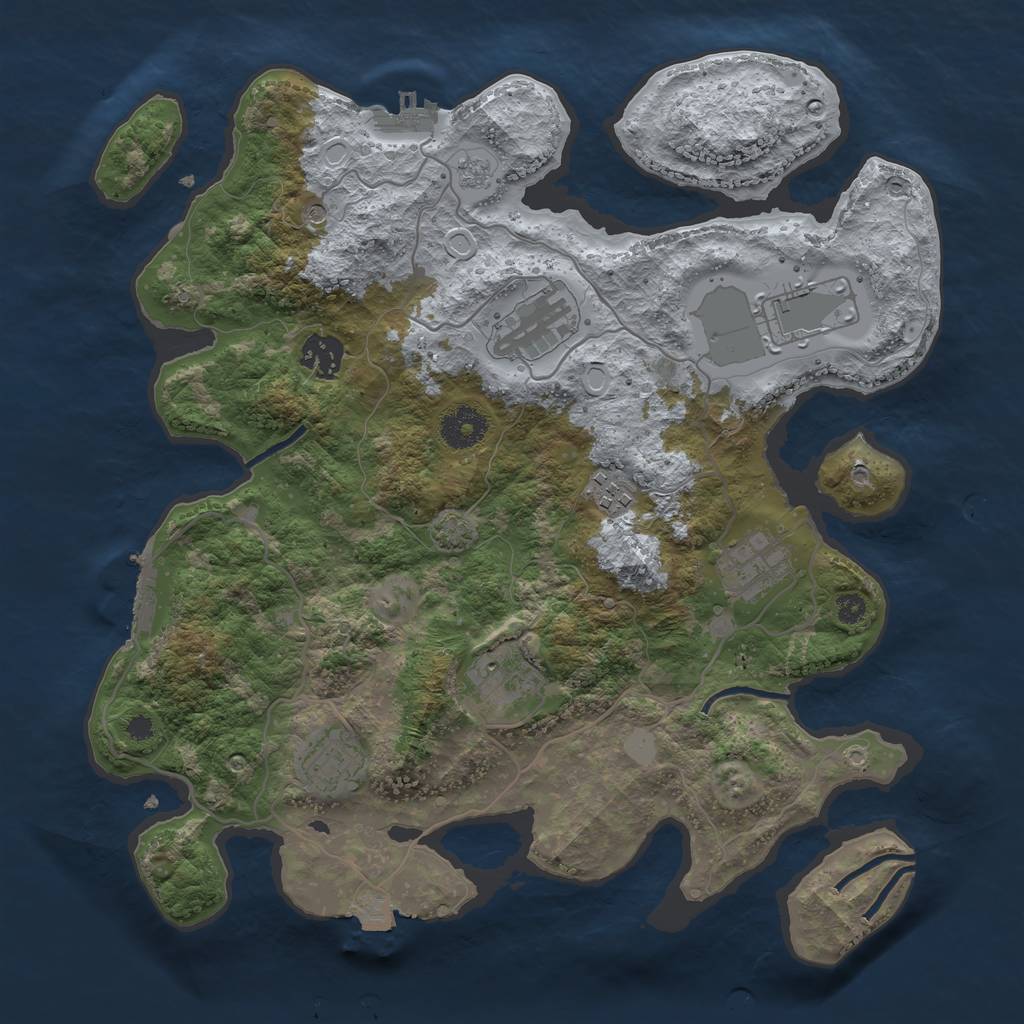 Rust Map: Procedural Map, Size: 3500, Seed: 54537982, 15 Monuments