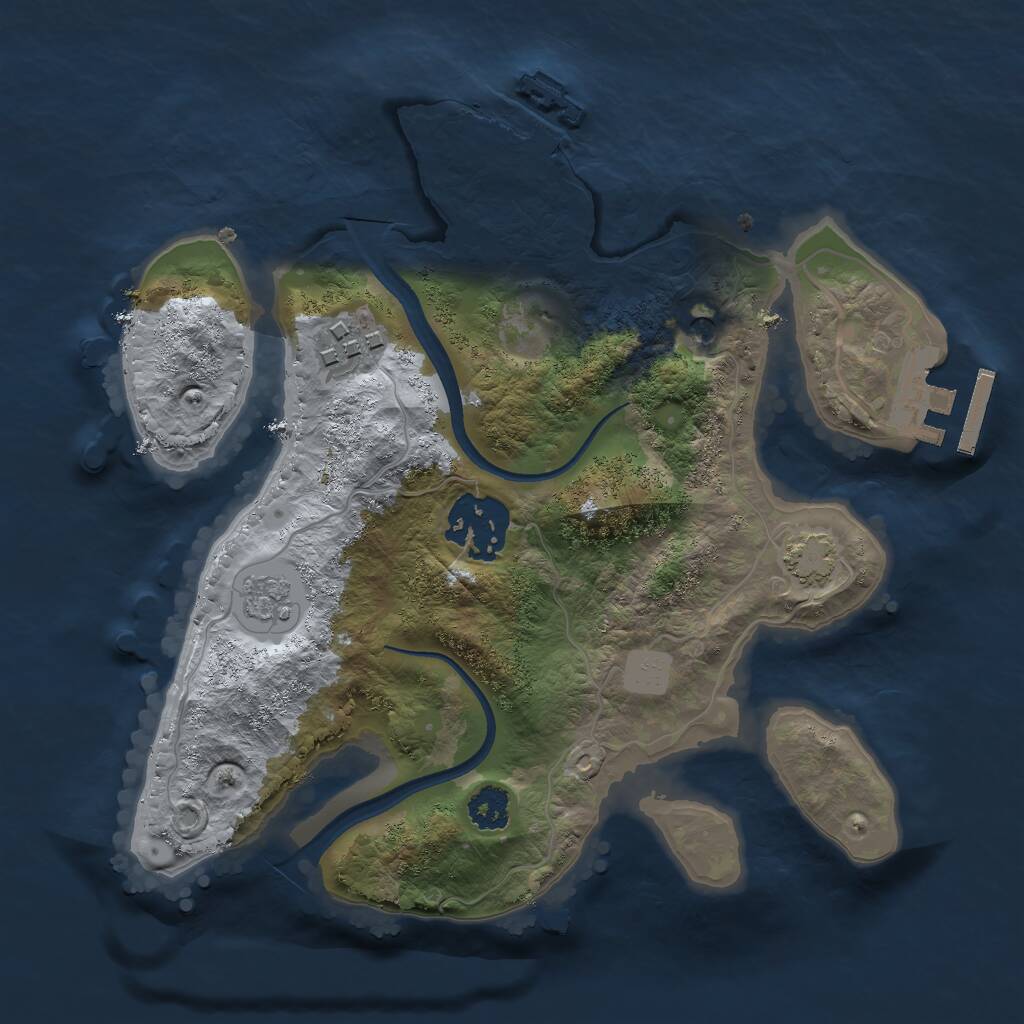Rust Map: Procedural Map, Size: 2400, Seed: 1652634050, 8 Monuments