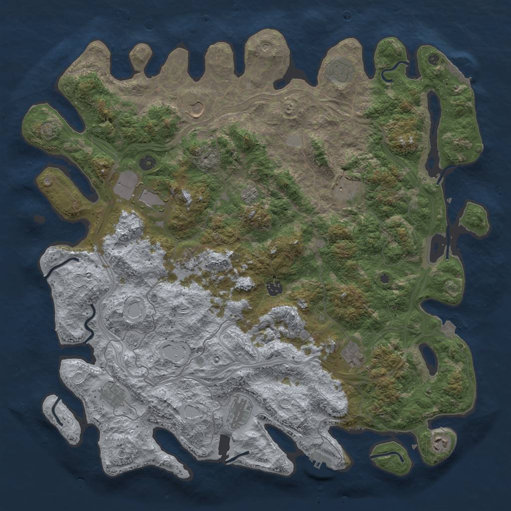 Rust Map: Procedural Map, Size: 4800, Seed: 1854831496, 19 Monuments