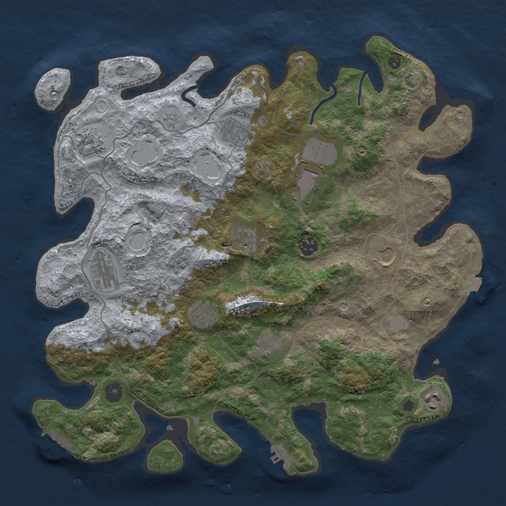 Rust Map: Procedural Map, Size: 4000, Seed: 6723538, 19 Monuments