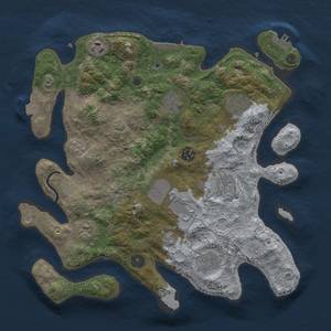 Thumbnail Rust Map: Procedural Map, Size: 3500, Seed: 838691767, 17 Monuments