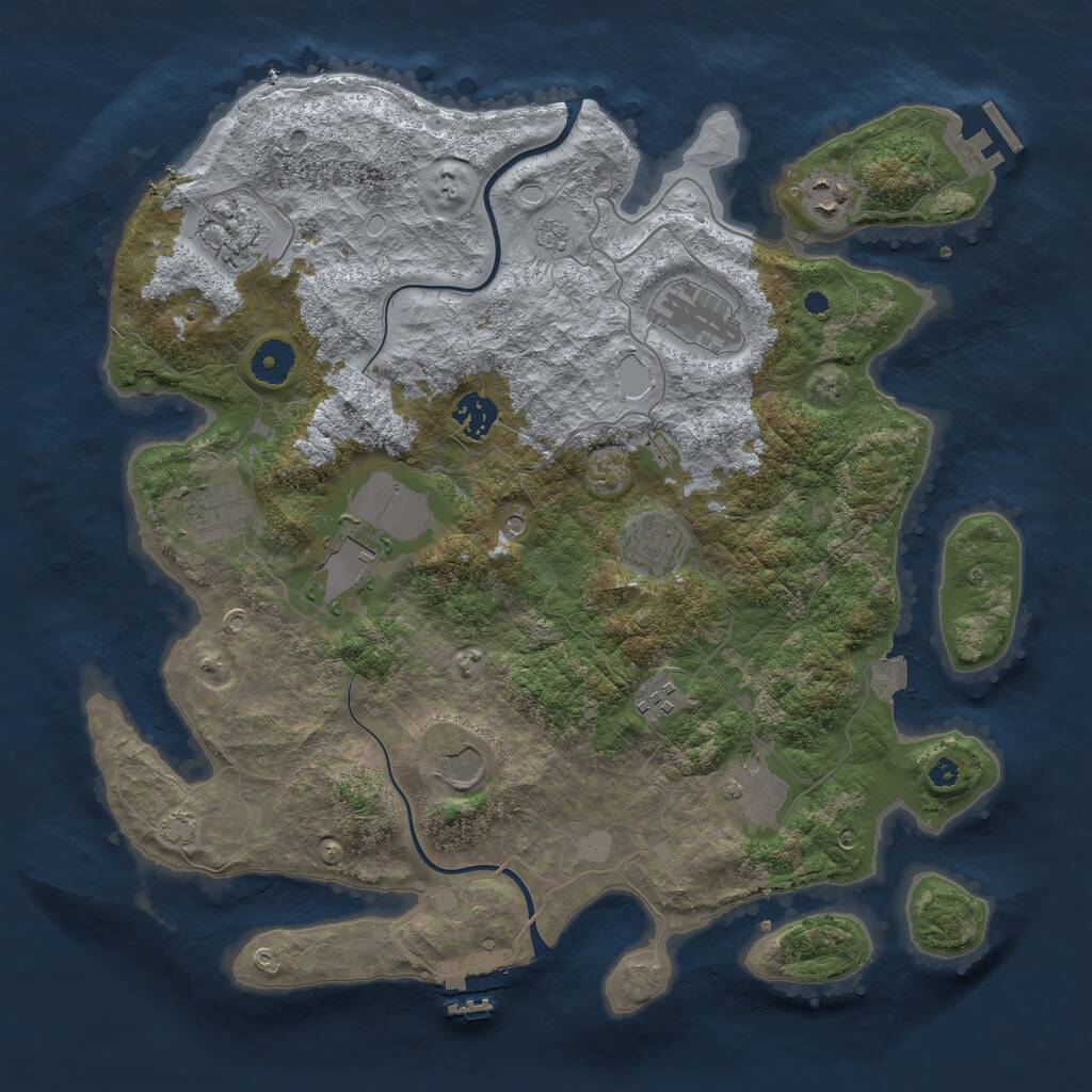 Rust Map: Procedural Map, Size: 3800, Seed: 4232801, 16 Monuments
