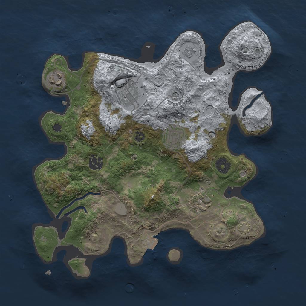 Rust Map: Procedural Map, Size: 3000, Seed: 1623437, 11 Monuments