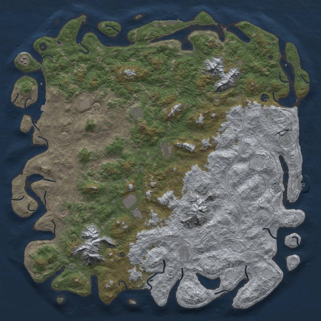 Rust Map: Procedural Map, Size: 6000, Seed: 1010840608, 19 Monuments