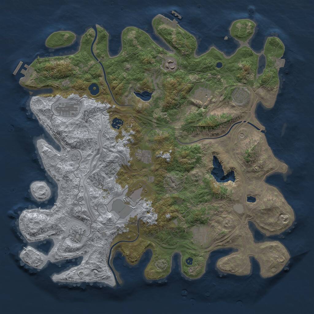 Rust Map: Procedural Map, Size: 4250, Seed: 21626020, 16 Monuments