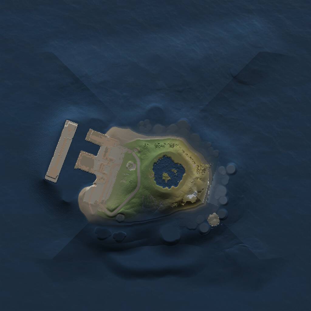 Rust Map: Procedural Map, Size: 1000, Seed: 12347, 2 Monuments