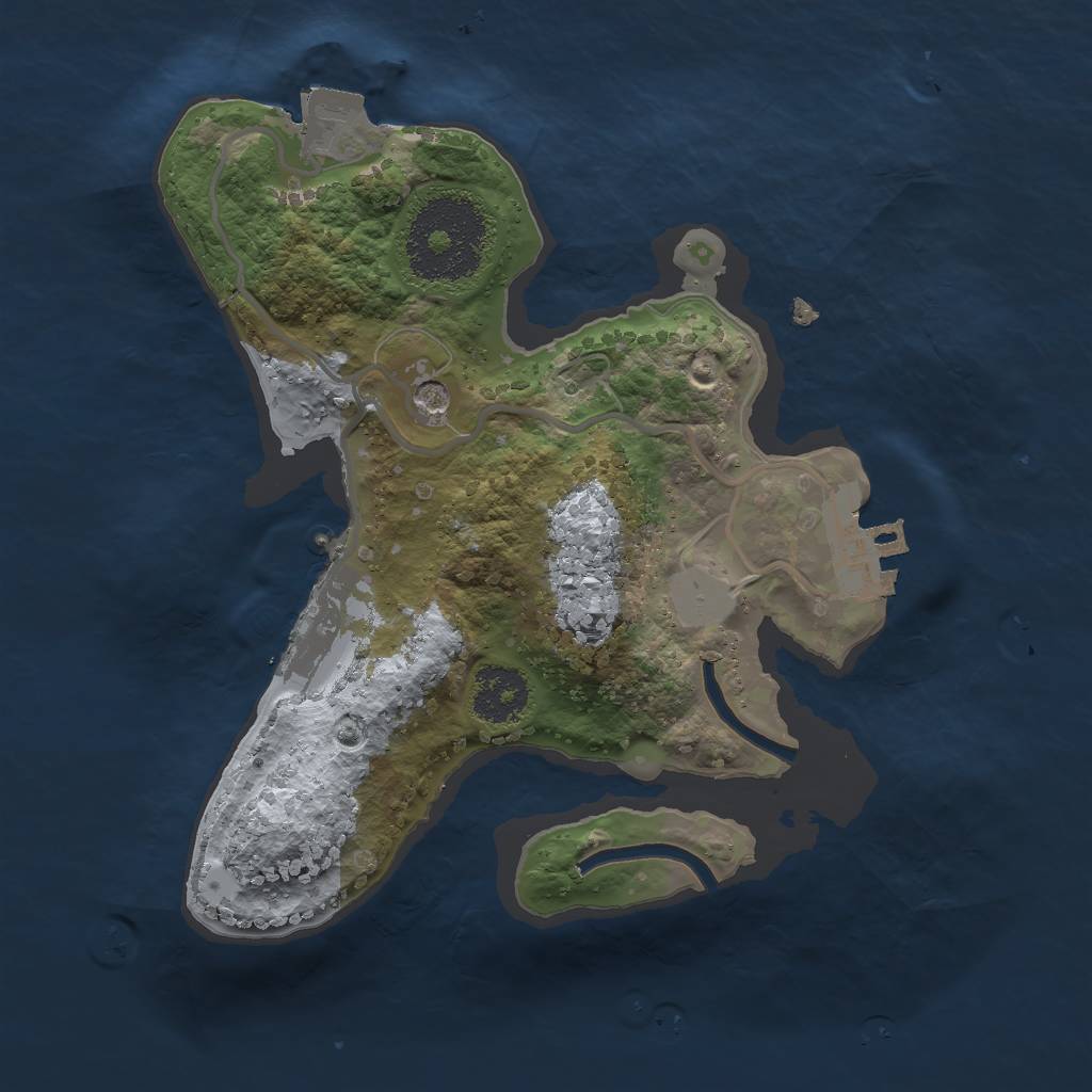 Rust Map: Procedural Map, Size: 2000, Seed: 1272301, 6 Monuments