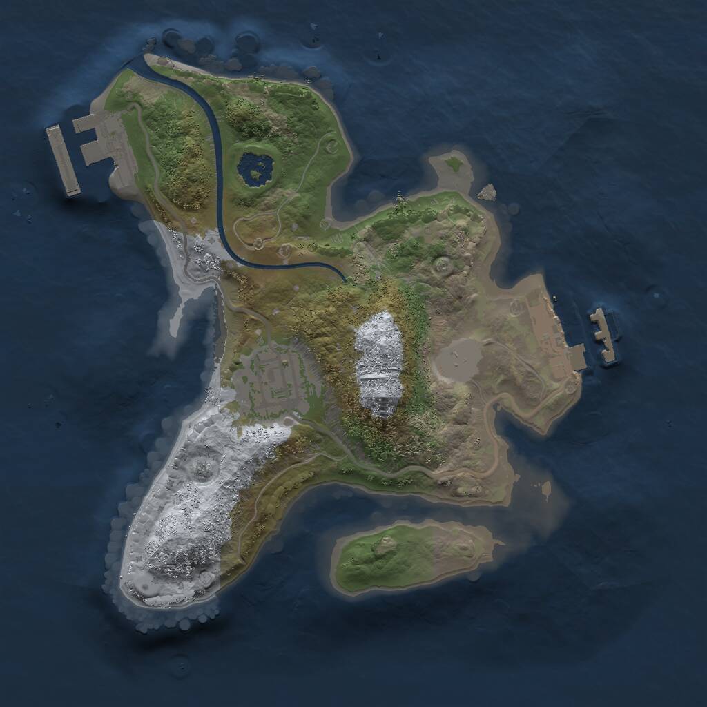 Rust Map: Procedural Map, Size: 2000, Seed: 1272301, 4 Monuments