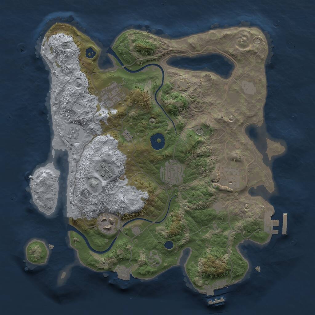 Rust Map: Procedural Map, Size: 3000, Seed: 714696268, 11 Monuments