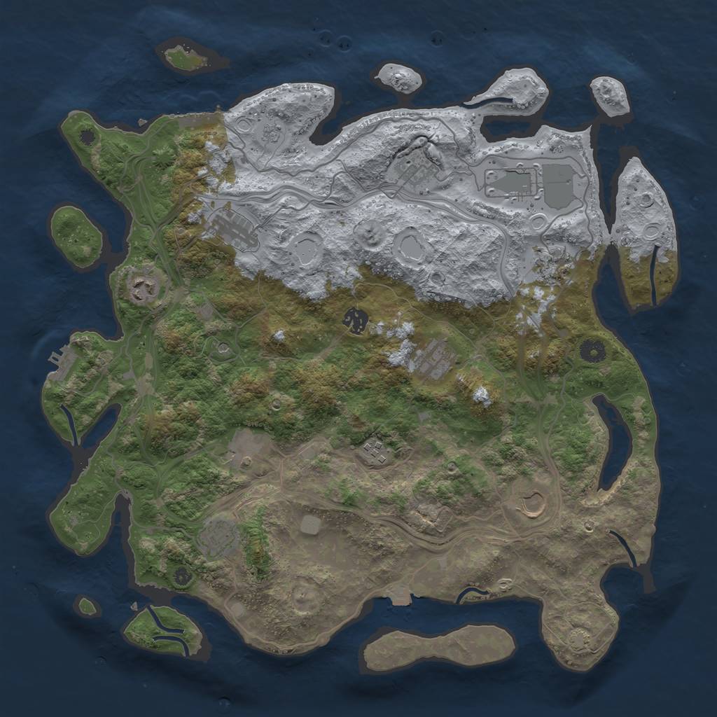 Rust Map: Procedural Map, Size: 4250, Seed: 1101445830, 19 Monuments