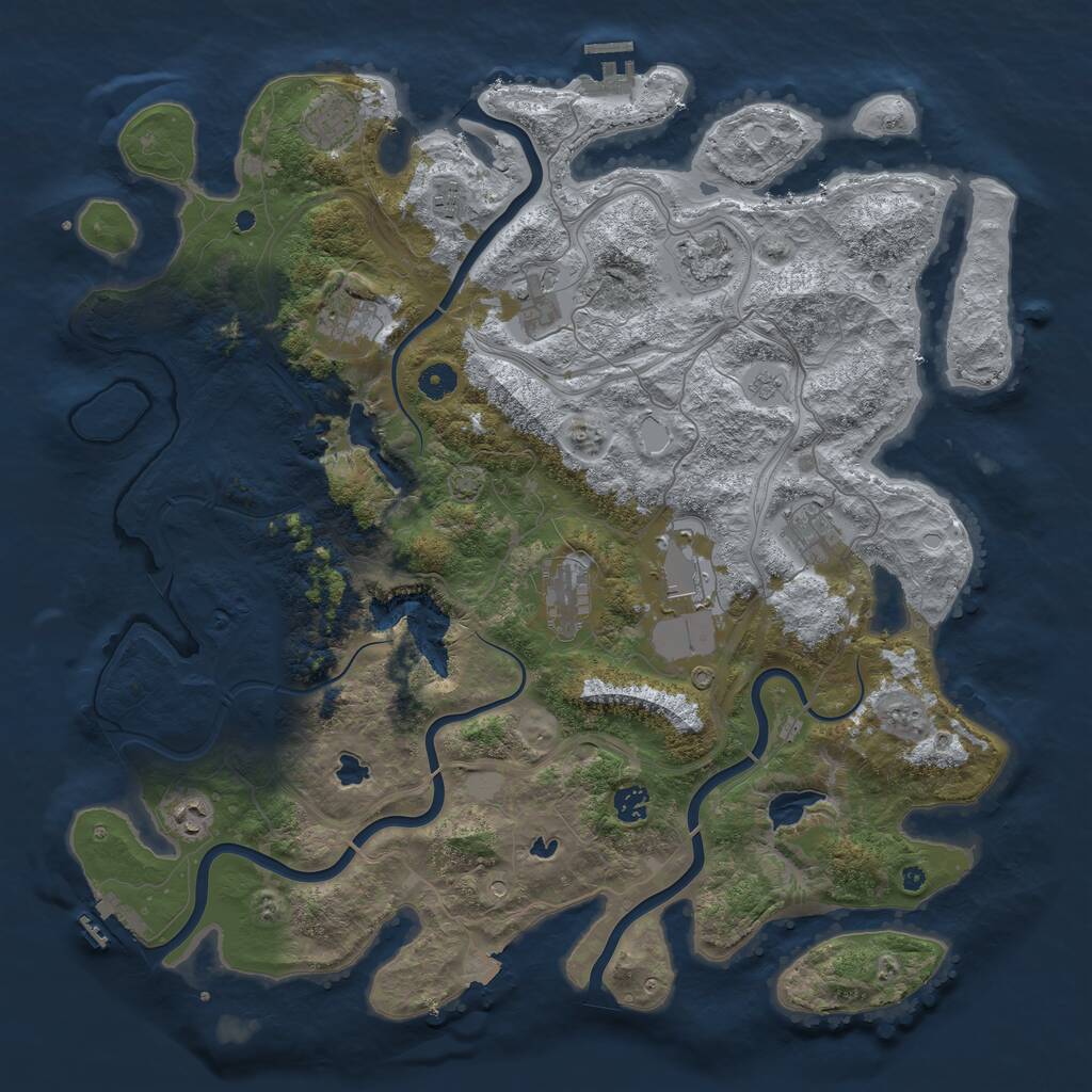 Rust Map: Procedural Map, Size: 4500, Seed: 66347, 16 Monuments